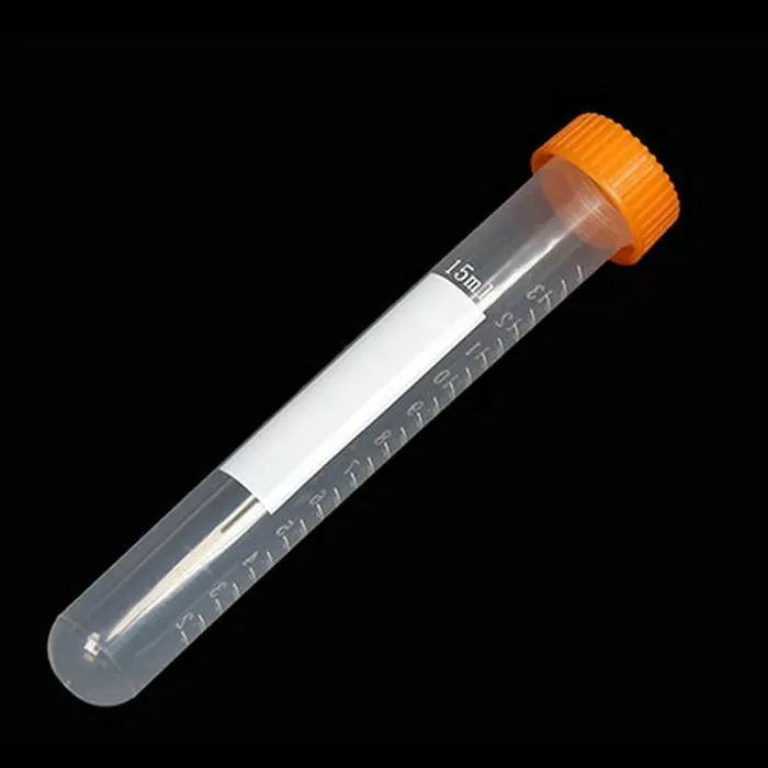 100pcs/lot 15ml Plastic Test Tubes Centrifuge Tubes Scaled with Screw