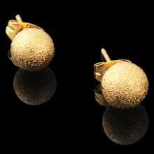 /Золото Цвет двойное матовое круглой формы классические серьги-гвоздики для женщин модные ювелирные изделия