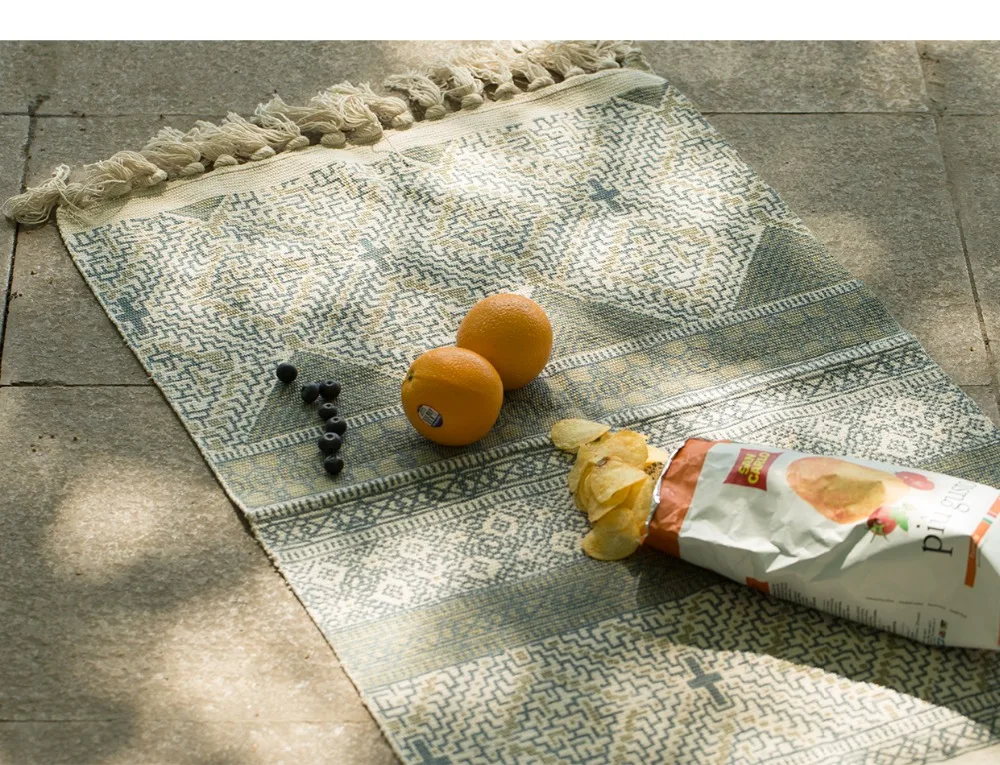 Collalily хлопок ручной работы ковер геометрический индийский плед полосатый современный Богемия современный дизайн Йога килим нордический