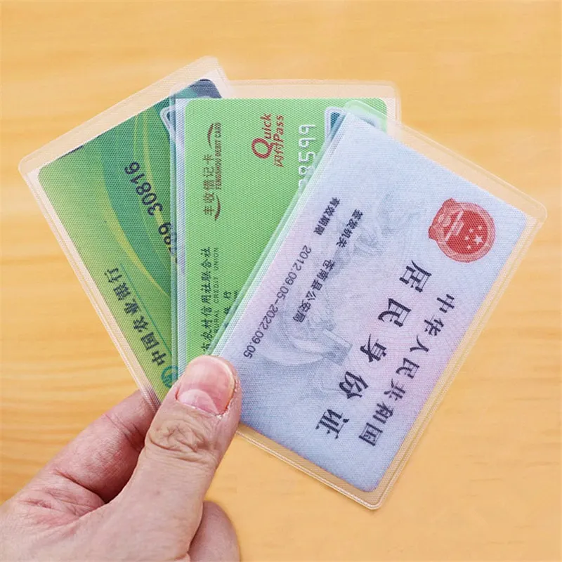 

10Pcs 9.3x6cm Waterproof Clear Card Holders Soft Plastic Credit Card Protection Business Cards Holder Bank Card Protective Cover