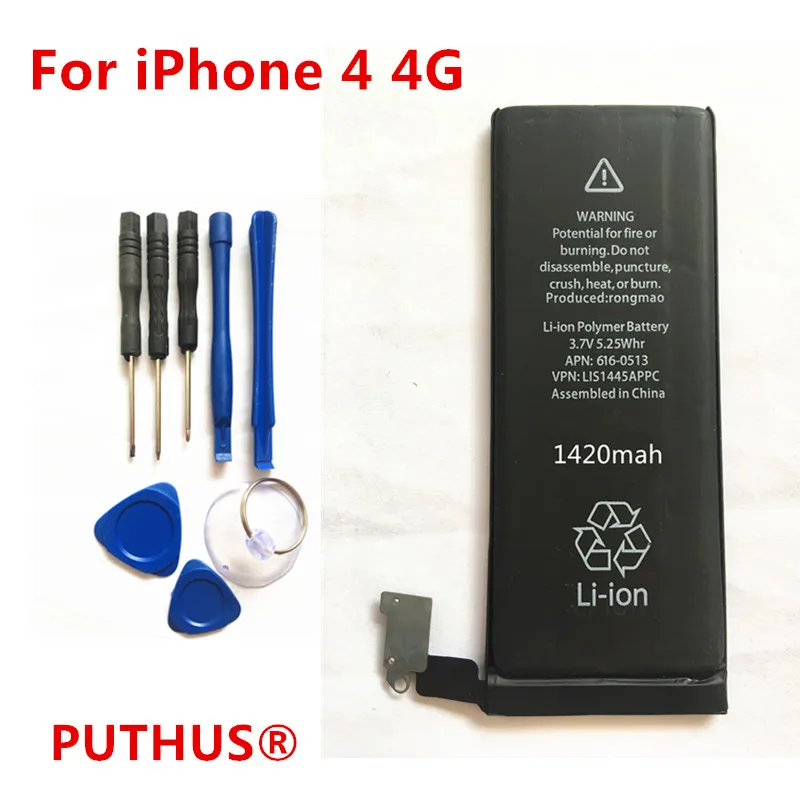 100% Новинка для iphone 4 батарея 1420mah 3 7 v запасная 4G IP4G + Инструменты