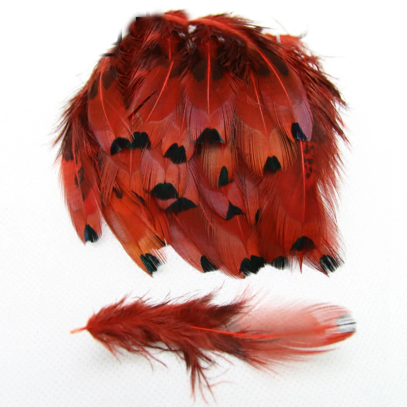 

50pcs/lot Diy handmade feathers Red pheasant with big feathers Jewelry Accessories Craft Decoration wedding dress Feather AC086