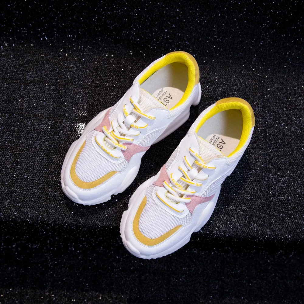 Morazora Pour Cuir Sneakers slip Chaussures Femme En Pink red Véritable Non Lacets Dames Femmes Printemps Blue Été Plates À 2018 Arrivent Nouveau Yellow Confort g6fby7