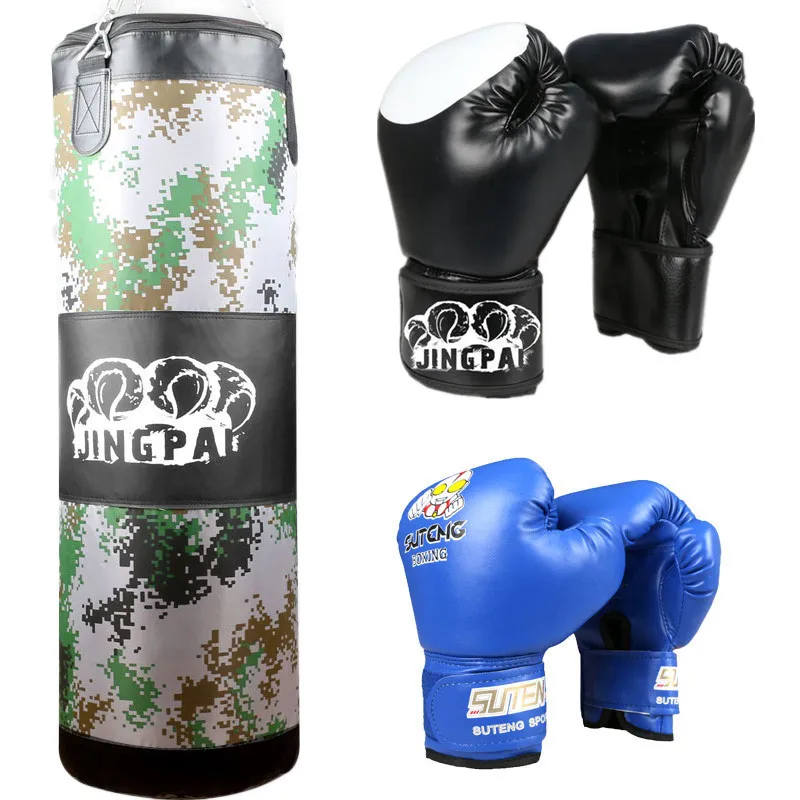 

1 set Training Fitness MMA Boxing muay thai Bag Hook Hanging saco de boxe Kick Fight Sand Punch Punching Bag and gloves