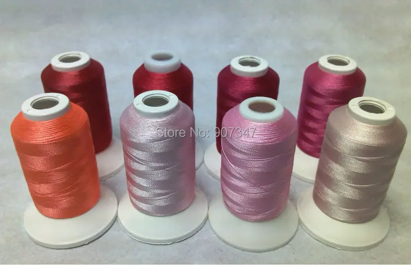 

Pretty in Pink Series Simthread 100% Polyester Embroidery Thread Filament For Brother,Janome 500m Mini Spools* 8,Free Shipping