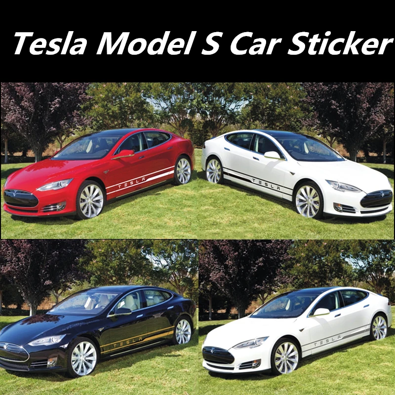 1 Pair 2 Sides Tesla Model S 100d 75d P100d Vinyl Car