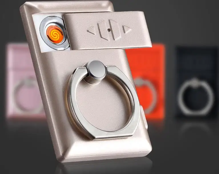 2PCS/LOT Creative Ring Shape Mobile Phone Holder USB Charging Lighter
