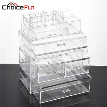 

CHOICE FUN Large Makeup Organizer Multifunction Storage Box Acrylic Cosmetic Organizer Box 4 Drawers Makeup Storage SF-20142-251