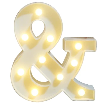 

Plastic 0.6W LED 22CM 3D 26 White Letter Confession Creative LED Sign Marquise Light Wedding Decoration Birthday Party Lamp