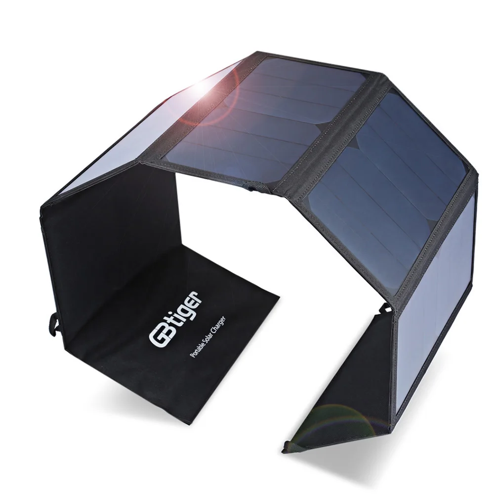 

GBtiger Portable Sunpower Charging 40W Dual Outputs Solar Charger Panel Water Resistant Folding Bag For Outdoor