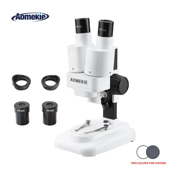 AOMEKIE Binocular Stereo Microscope 20X/40X Above LED Lights PCB Solder Tool Mobile Phone Repair Mineral Watching Microscopio 1