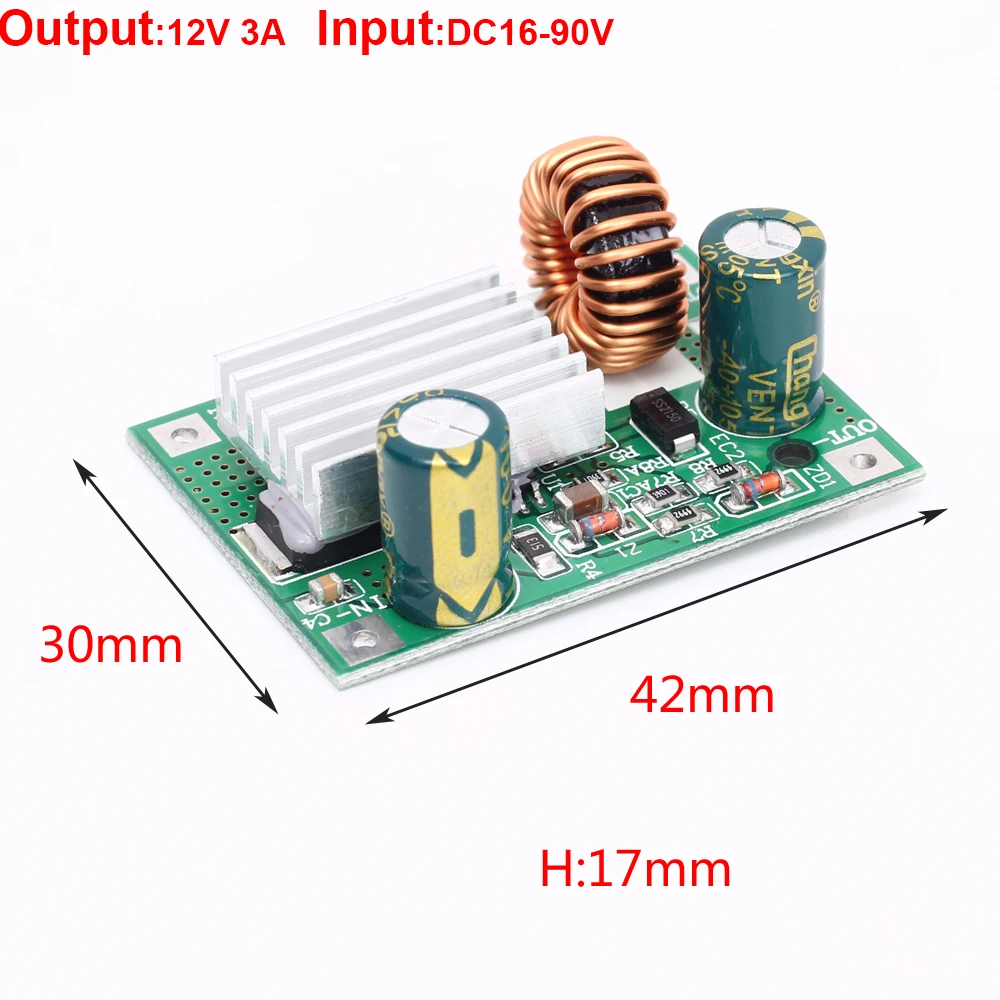 DC 9V 12V 24V 36V 48V 72V 84V 120V to 5V 3A понижающий модуль питания dc преобразователь