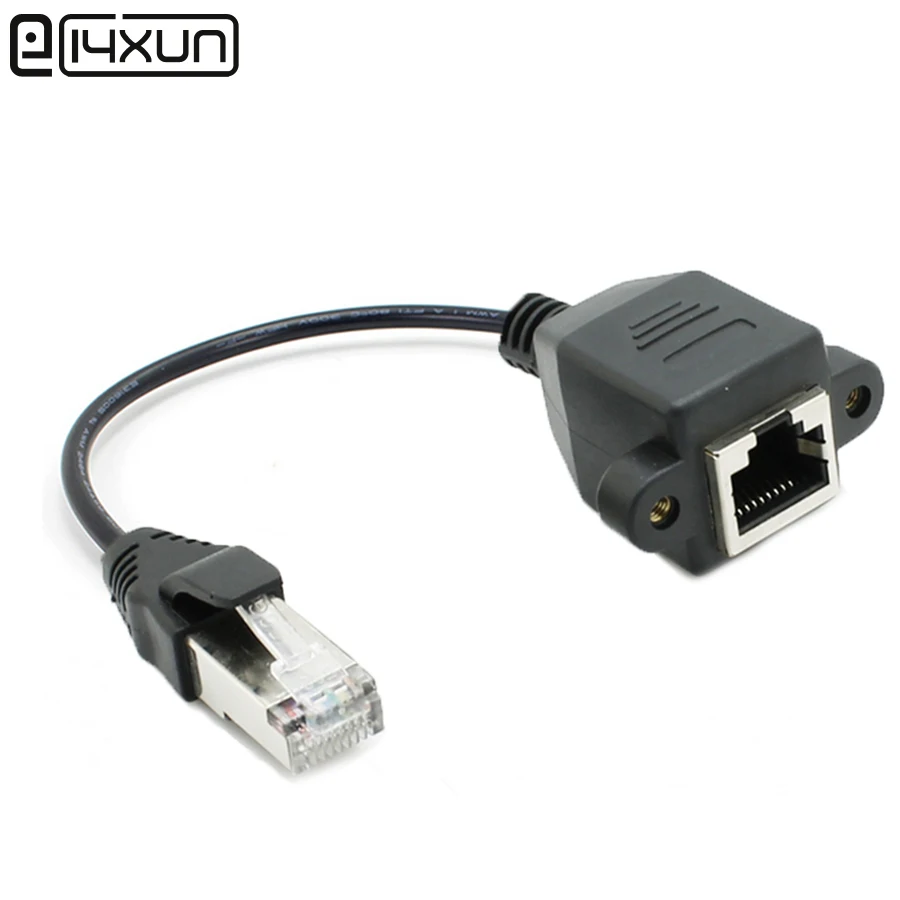 

1pcs RJ45 Male to Female Adapter with Hole Double Shielded Network Extension Line Connector for PC laptop