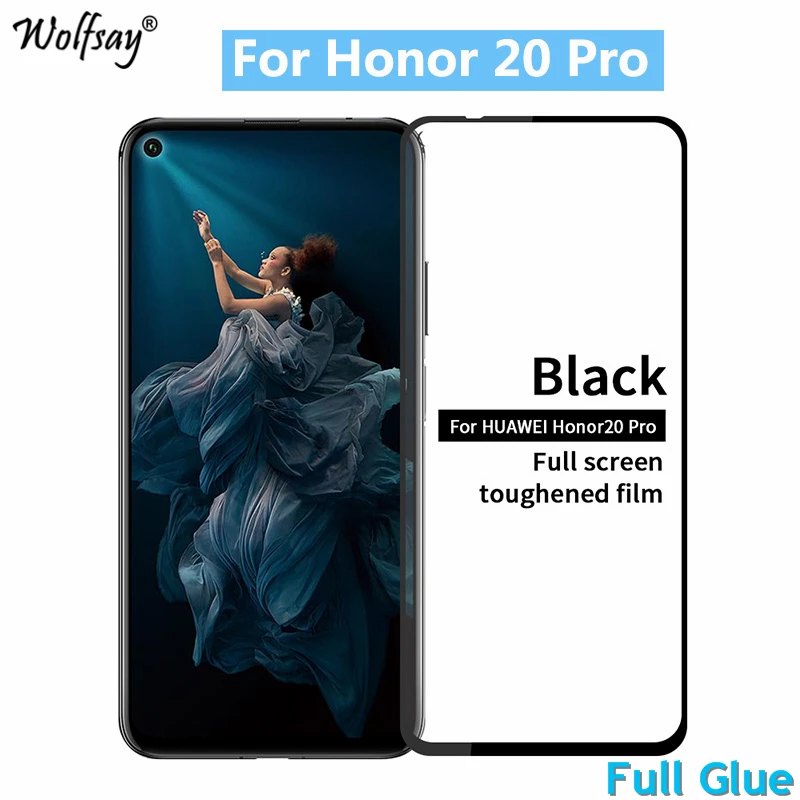 1 шт. защита для экрана с полным клеем Huawei Honor 20 закаленное стекло Lite Полное