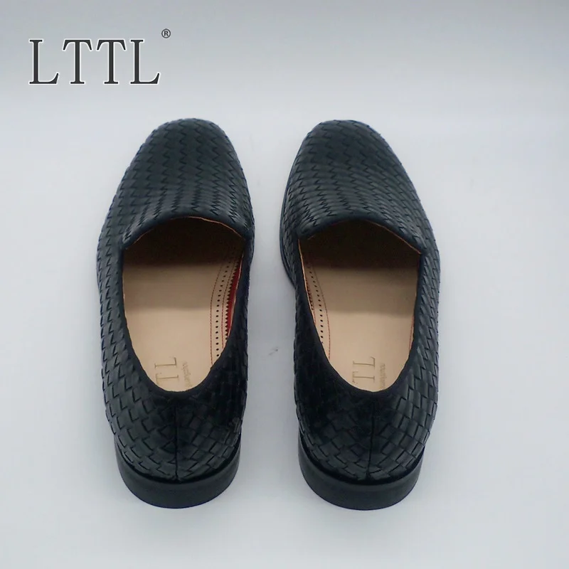 Туфли LTTL мужские кожаные клетчатые лоферы без застежки классические