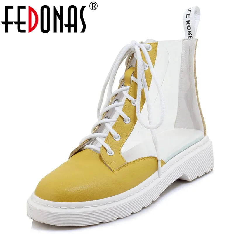

FEDONAS New Arrival Fashion Genuine Leather Women Ankle Boots 2020 Lace Up Party Night Club Shoes Woman Short Boots
