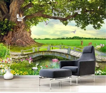 

Photo 3d Wallpaper HD Beautiful Green Tree Forest Landscape Painting Customize Your Favorite Beautiful Wallpaper