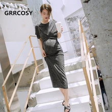 GRRCOSY Pregnancy Long Dresses Maternity Clothing Clothes Maternity Fashion Party Dresses Evening Dress Women's Dress maternity clothing v neck long evening gowns dresses for pregnant women pregnancy vestidos maternity party prom dress
