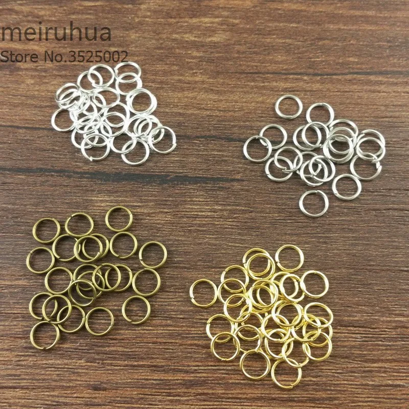 

20g /bag 4 5 6 7 8 10 12 14mm Metal Jump Rings Silver/Gold/Bronze Color Split Rings Connectors For Diy Jewelry Finding Making