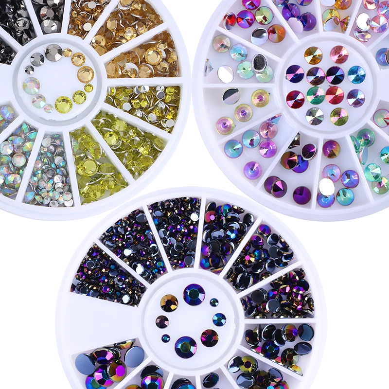 1 مربع 3D مسمار الفن أحجار الراين التألق الاكريليك الراين للاظافر مانيكير مسمار فن الديكور في عجلة 1 مربع 3D مسمار الفن أحجار الراين التألق الاكريليك الراين للاظافر مانيكير مسمار فن الديكور في عجلة