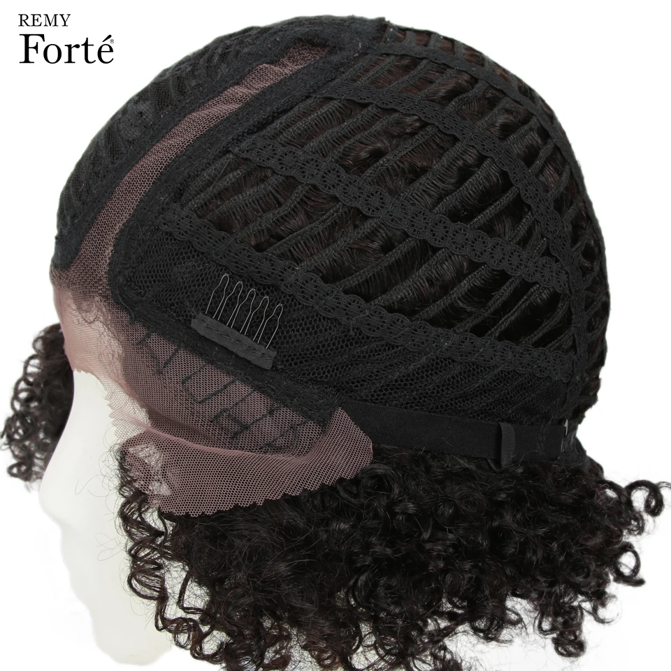 Remy Forte, парики из натуральных волос на кружеве, кудрявые, короткие, настоящие человеческие волосы, парики, Remy, перуанские волосы, кружевные парики, u-части, женские парики