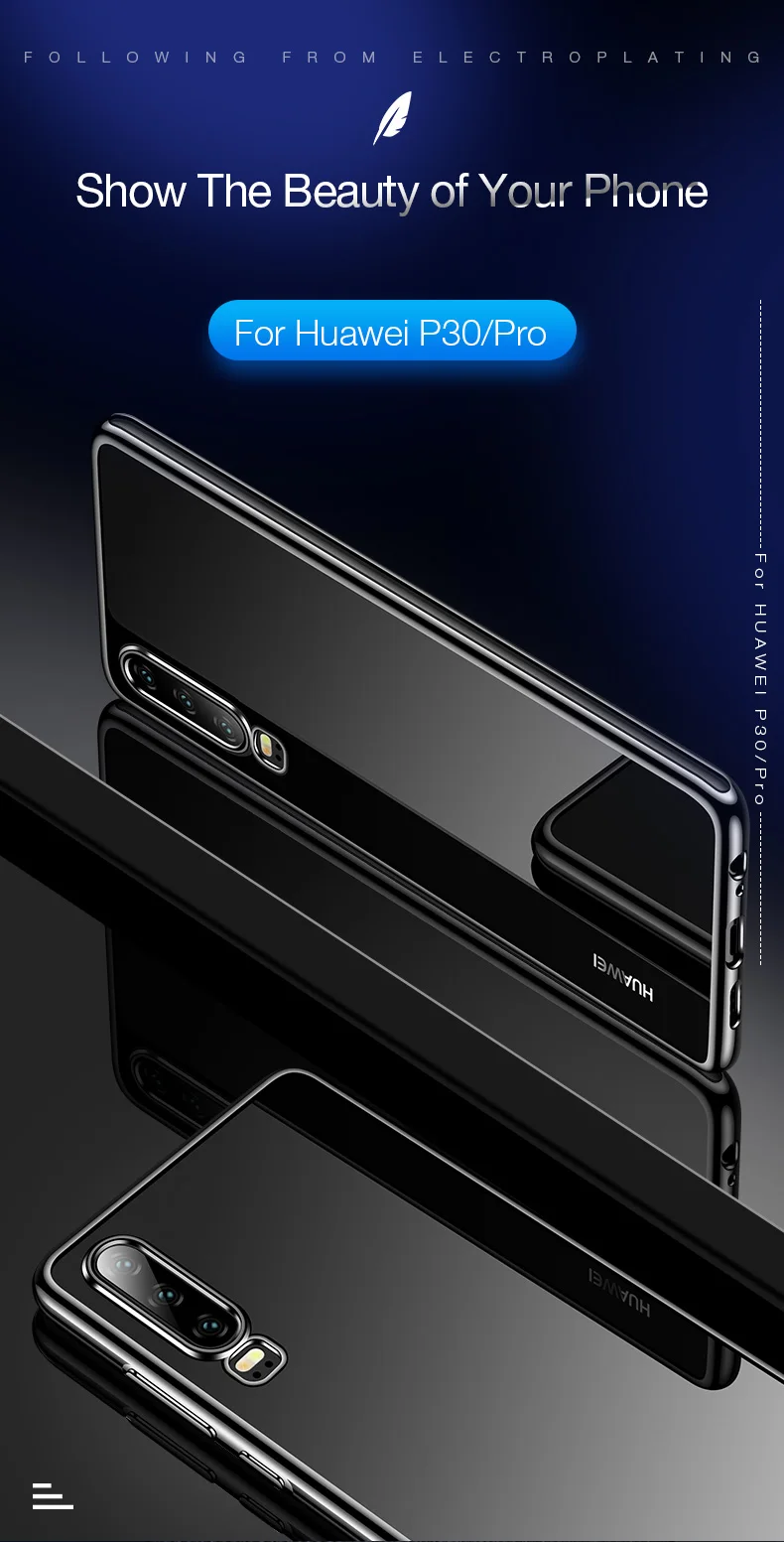 CAFELE Silicone Plating Case For Huawei P30 Pro Transparent Back Protector Ultra Thin Soft TPU Phone Cover for Huawei P30Pro (1)
