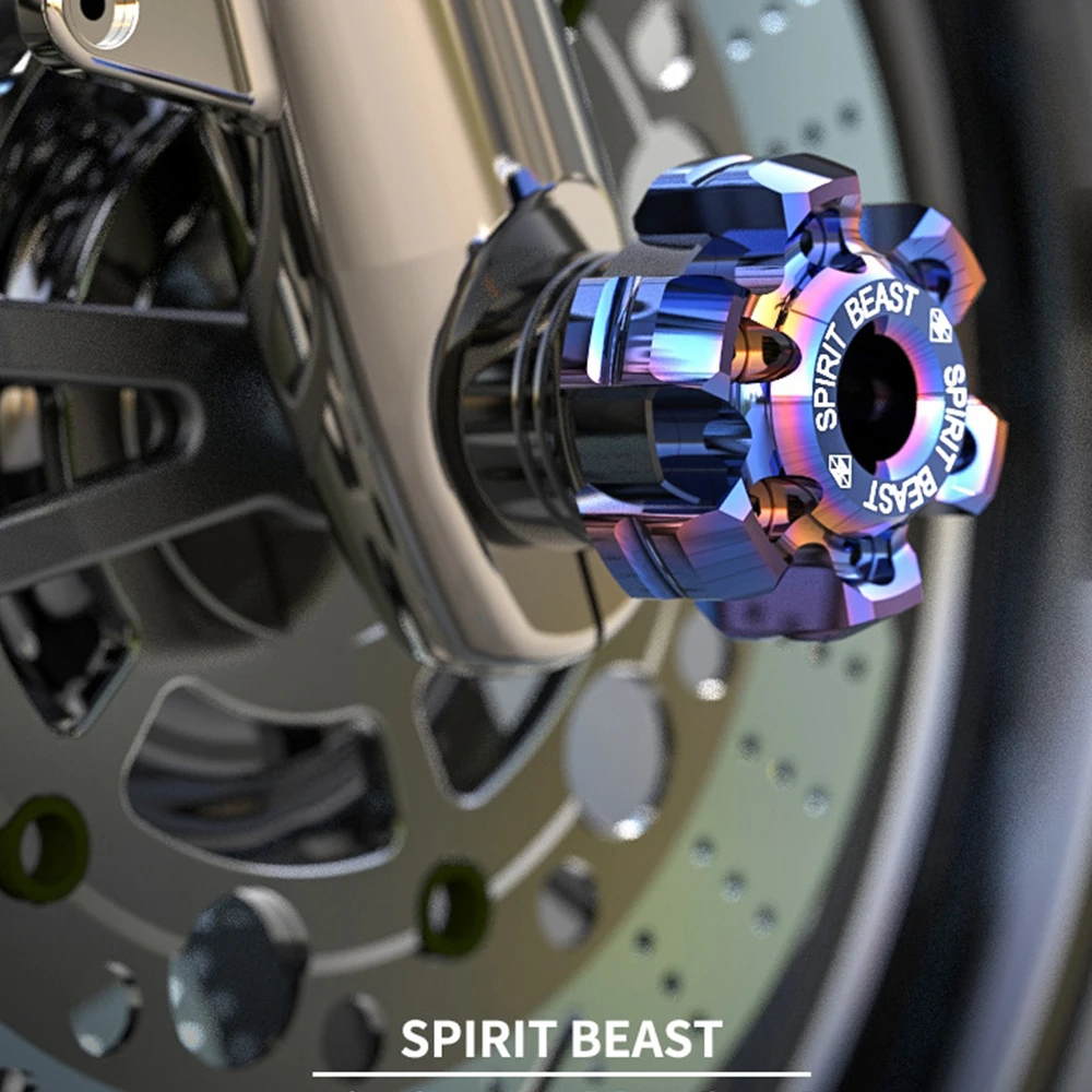

SPIRIT BEAST Scooter Motorcycle Burn Titanium Front Axle Front Wheel Sliders for Yamaha Xmax Honda Forza CBR300 CBR1000