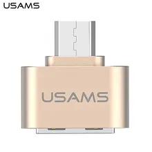 USAMS Малый Размеры Мини Micro USB к USB адаптер 2.0 конвертер для Планшеты PC Мобильные телефоны к клавиатуре U диска Мышь