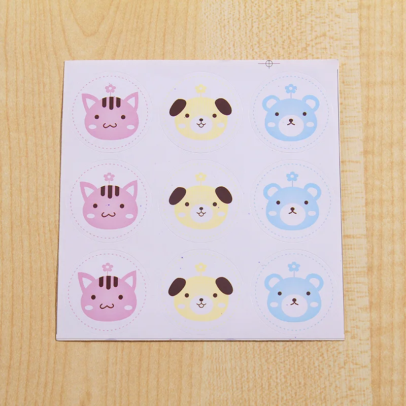 

Spot wholesale cute bear puppy kitten series seal decorative stickers DIY self-adhesive decorative D62