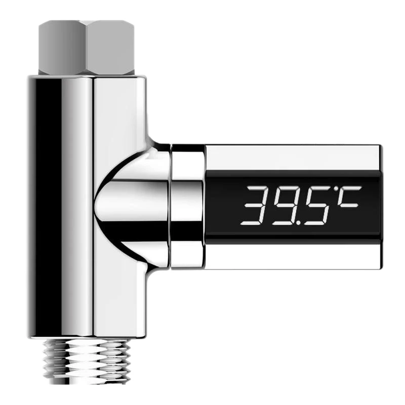 

Led Display Shower Thermometer Flow Self-Generating Waterproof Digital Water Temperature Meter Tester Monitor Bath Thermometer