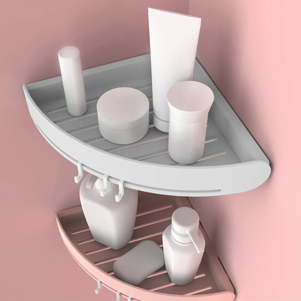 

Bathroom Punch Corner Frame Bathroom Device Plastic Storage Rack Kitchen Tripod Bathroom Corner Frame Home Rack