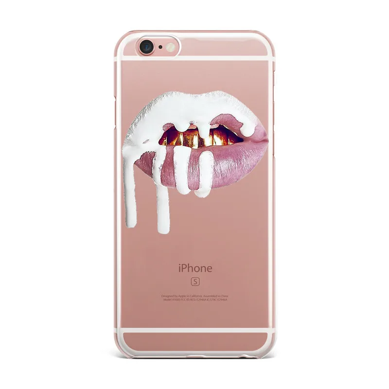 Чехол для телефона s сексуальная девушка Кайли Дженнер Губы Поцелуй прозрачный силиконовый мягкий ТПУ чехол для Apple iPhone X 5 5S SE 6 6s 6 7 8 Plus Coque