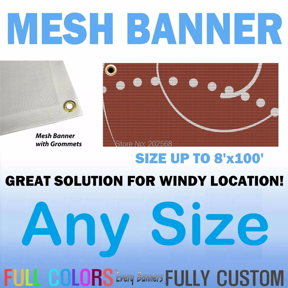 Customized Printed Pvc Fence Mesh Banner In Flags Banners