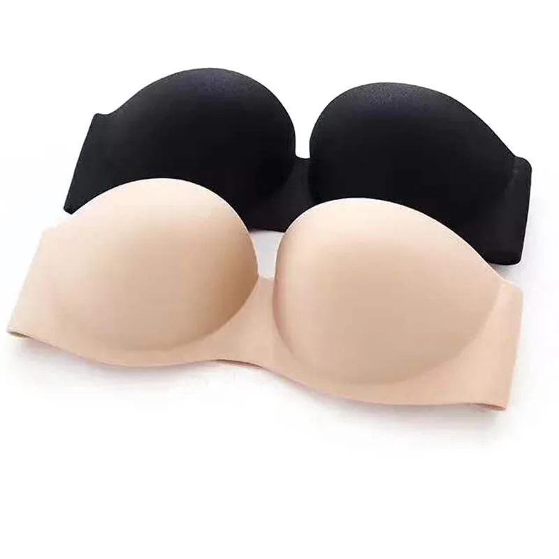 

Sexy Women Push Up Bra Strapless Women's Bras Underwired 1/2 Cup Back Band Dress Wedding backless invisible Bras