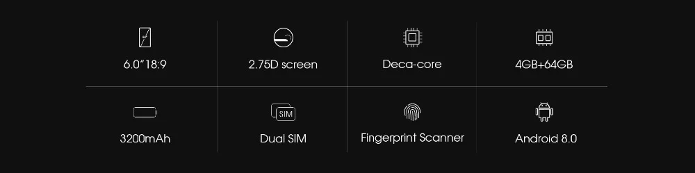 Elephone P11 3D 4G смартфон 6," incell экран FHD+ 4 Гб 64 Гб мобильный телефон Android 8,0 MTK6797T Deca Core 16 Мп+ 8 Мп 3200 мАч