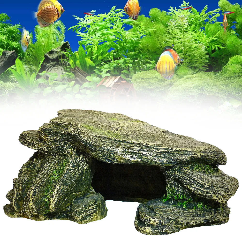 

Aquarium Hiding Cave Rock Reptile Climbing Platform Terrarium Accessories Stones for Fish Tank Decoration