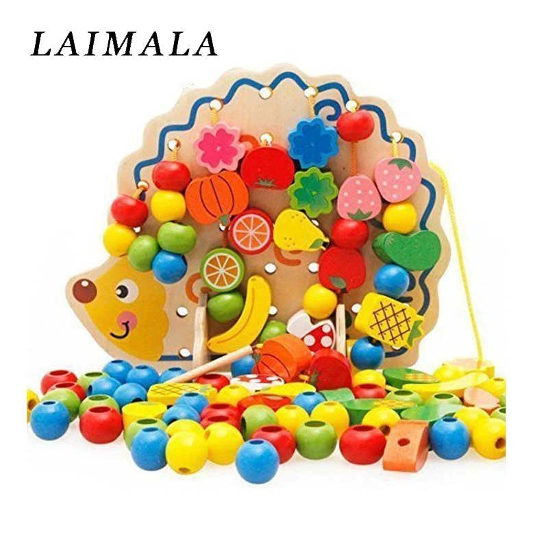 wooden stringing beads for toddlers