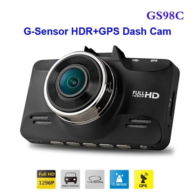 Бесплатная Доставка!! оригинал GS98C LA70 Ambarella A7 Автомобильный ВИДЕОРЕГИСТРАТОР Full HD Видеорегистратор 2304*1296 P 30FPS с G-Sensor HDR + GPS Тире Камерой