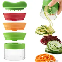 3 En 1 Multifunción Silicer 3 Hoja Peeler de la Fruta Curl Slicer Spiralizer Vegetal máquina de Cortar Espiral
