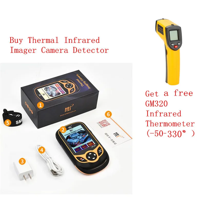 HT-A2 TFT экран теплового инфракрасного Imager камера детектор измеритель температуры измерительные инструменты 100-240 в 640*480 HT-A1 - Цвет: HT-A1 Free GM320