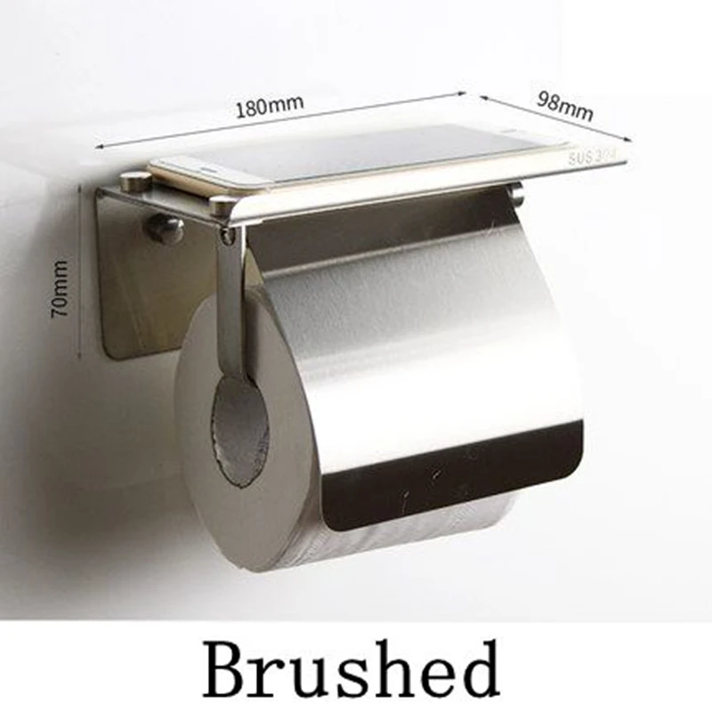 Xogolo Stainless Steel Brushed Toilet Paper Holder Wall Mounted Suction Cup Phone Holder Paper Roll Shelf Bathroom Accessories Xogolo Stainless Steel Brushed Toilet Paper Holder Wall Mounted Suction Cup Phone Holder Paper Roll Shelf Bathroom Accessories