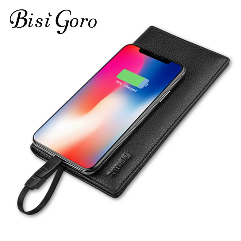 

BISI GORO 2019 Unisex Smart Wallet Phone With USB for Long Charging Wallet Adapt For Ipone And Android Capacity 8000 mAh Travel