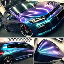Pérola Brilho Chameleon Vinil envoltório Carro styling blue shift-roxo folha venda Quente da Europa 5ft X 65ft/Rolo para 1 de carro tamanho