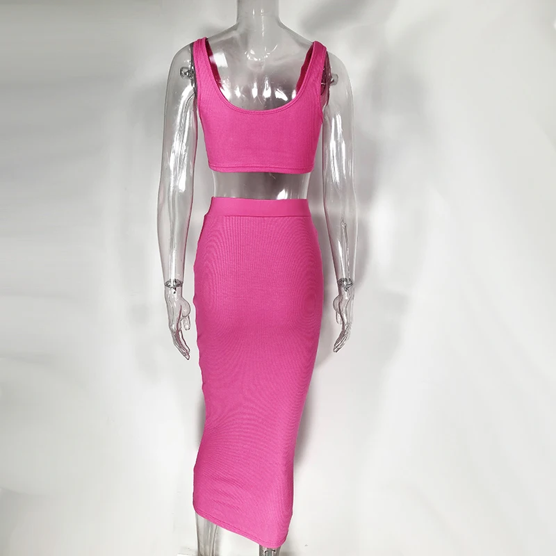 В NewAsia летний комплект из двух предметов комплект: укороченный топ и юбка Женский комплект 2 шт. Верхняя одежда из двух частей сексуальный