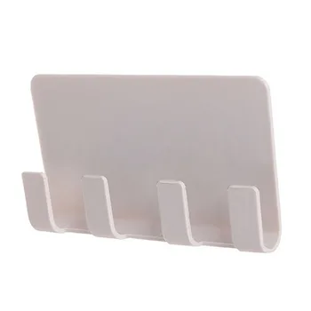 

1Pc Mobile Phone Holder Charging Bracket 4 Hooks Seamless Adhesive Storage Rack for ipad