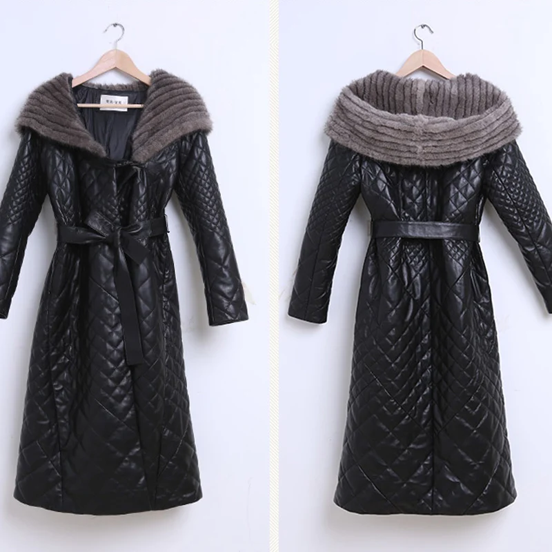 Plus size 5XL 2018 New Fashion Winter Warm Faux Sheepskin Coat Women's Down Leather Jacket Black Outerwear Winter Down Jackets Plus size 5XL 2018 New Fashion Winter Warm Faux Sheepskin Coat Women's Down Leather Jacket Black Outerwear Winter Down Jackets