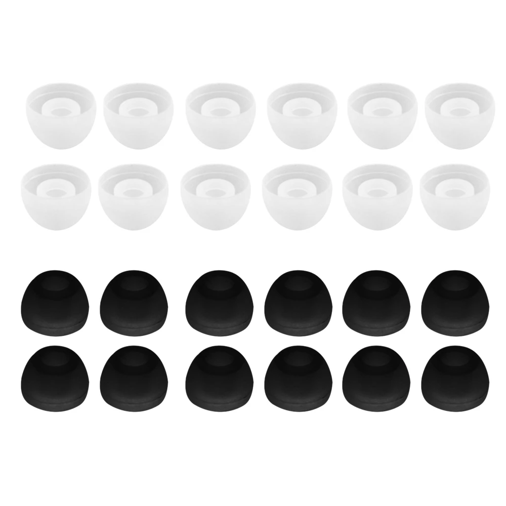 

12 Pairs 24 PCS S M L Silicone Earbud 4.5mm Cushion earphone Ear pads Gel Covers Tips For Earphone Random Color Size