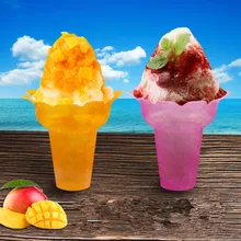 50 шт., креативные одноразовый лед, кремовые чашки, летние вечерние, на день рождения, на свадьбу, для десерта, пластиковые чашки, 300 мл, на вынос, упаковка, чашка