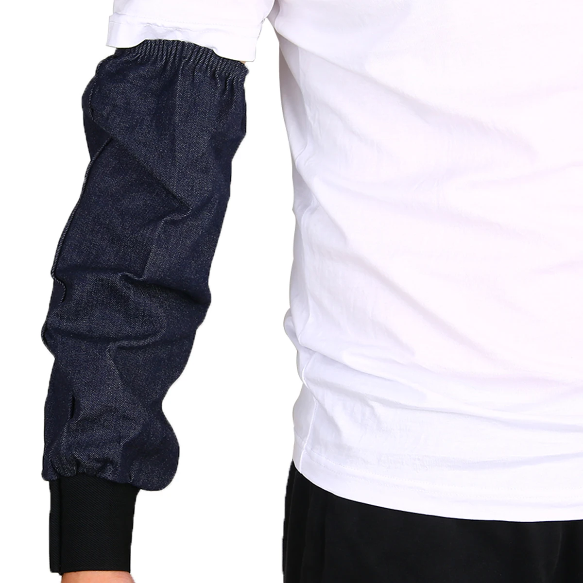 1 Pair Welding Arm Sleeves Denim Working Sleeves Cut Resistant Heat Safety Work for Welding Cutting Hand Arm Guard Protection