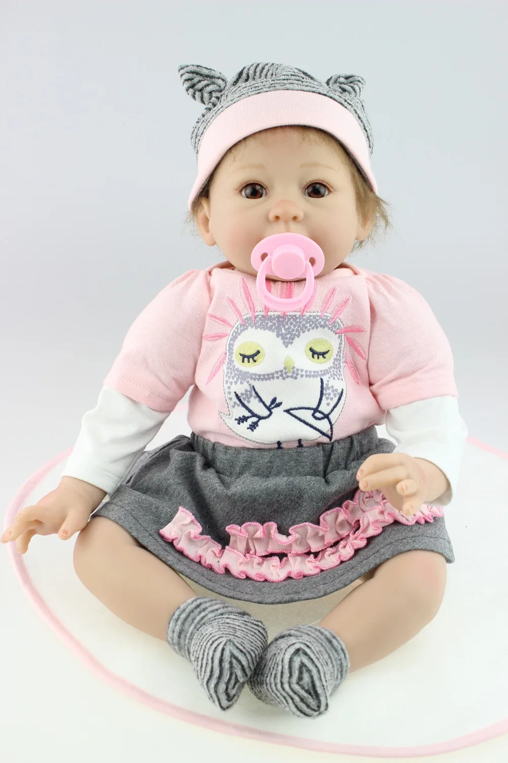 22 дюйма reborn baby doll Реалистичная мягкая силиконовая виниловая на ощупь|reborn doll|baby dolls